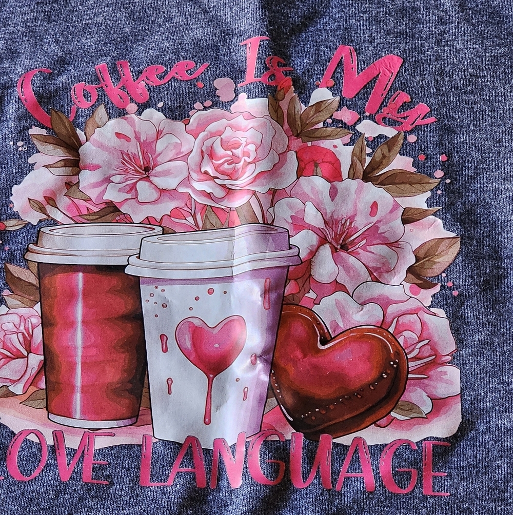 Gildan Pink and Brown Coffee Love Graphic Tee